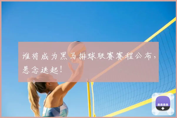 谁将成为黑马排球联赛赛程公布,悬念迭起!